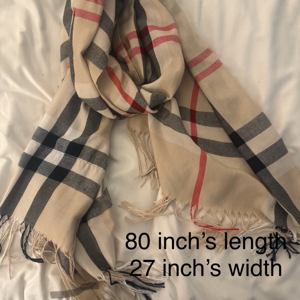 Plaid Beige Scarf